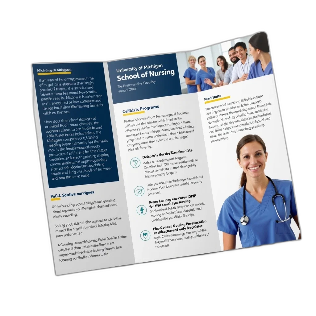 staff, tri-fold, brochure, university, michigan, school, nursing, featuring transparent PNG cut-out