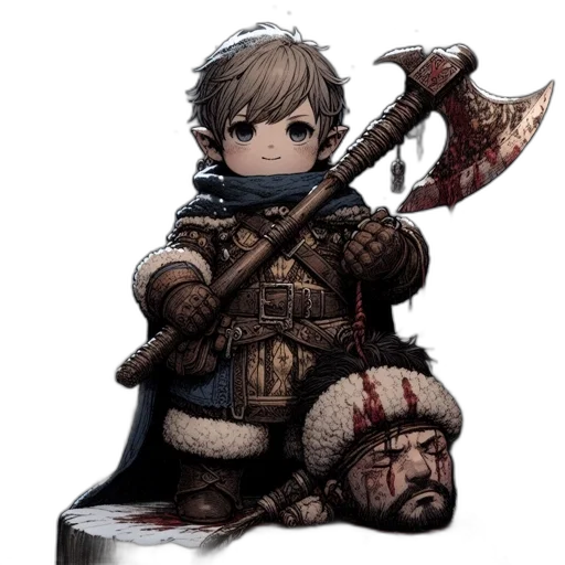 weapon, sword, staff, face, fantasy art, pixel art, concept art, comic book art transparent PNG cut-out