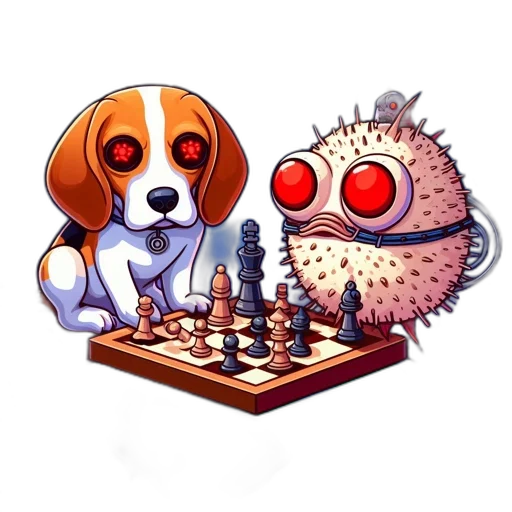 pixel art, concept art, fantasy art, photorealistic, abstract, scene, beagle, sits transparent PNG cut-out