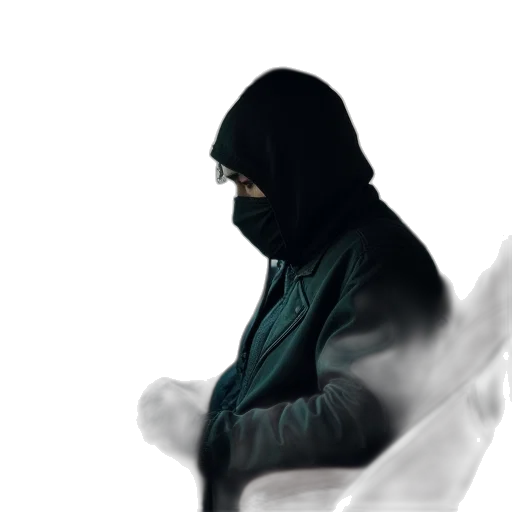 mask, face, staff, jacket transparent PNG cut-out