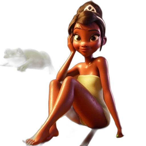 concept art, 3d render, cartoon, photorealistic, underwater, animated, woman, color transparent PNG cut-out