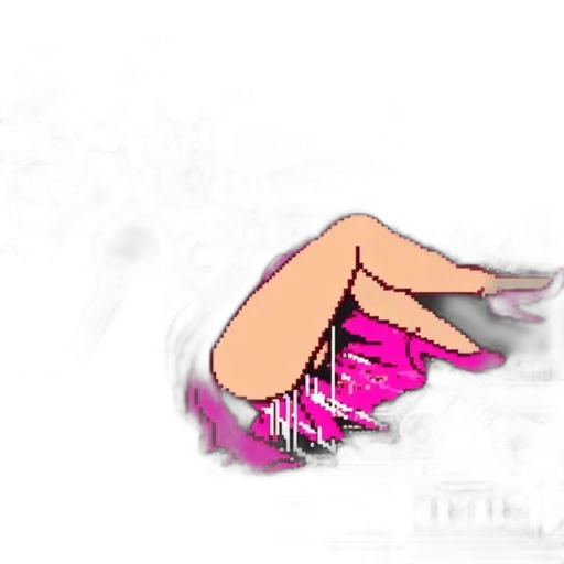 jewelry, flower, dress, hair, pixel art, vaporwave, concept art, cartoon transparent PNG cut-out