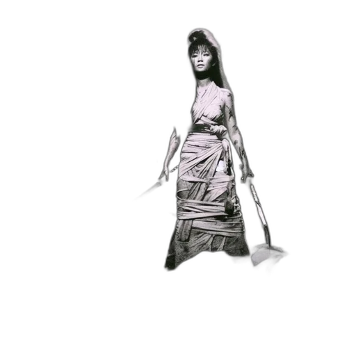 dress, umbrella, staff, jewelry, pencil sketch, photorealistic, concept art, 3d render transparent PNG cut-out