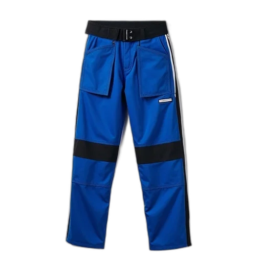 blue, pair, work, pants, white, stripes, sides, black transparent PNG cut-out