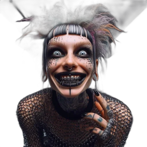 creature, mask, face, staff, concept art, photorealistic, fantasy art, cyberpunk transparent PNG cut-out