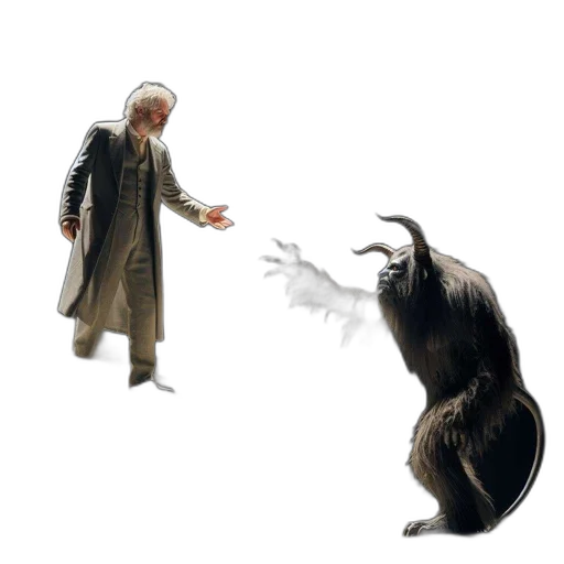 creature, animal, staff, concept art, fantasy art, 3d render, photorealistic, elderly transparent PNG cut-out
