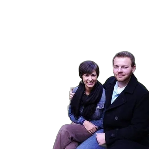 staff, jacket, furniture, couple transparent PNG cut-out