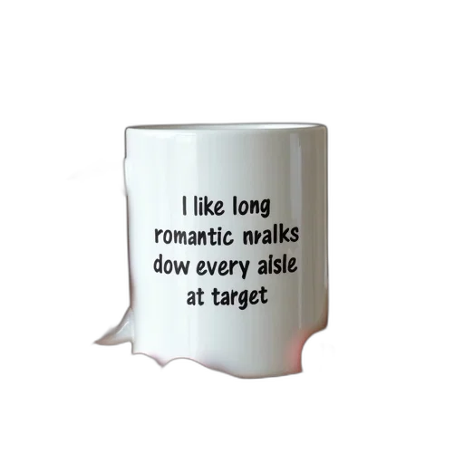 furniture, person, holding, white, mug, black, text, design transparent PNG cut-out