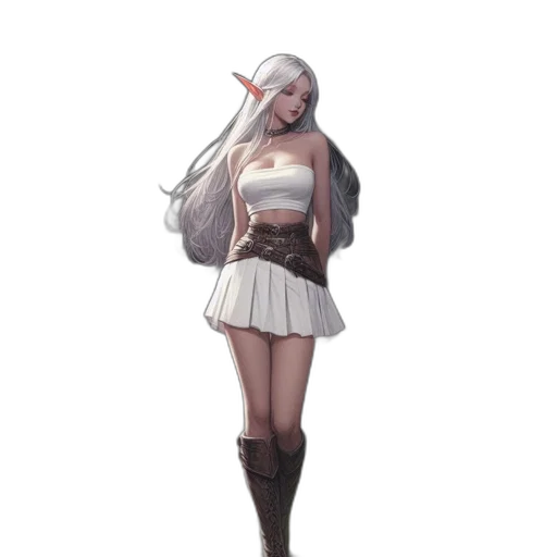 dress, creature, jacket, staff, concept art, fantasy art, pixel art, anime transparent PNG cut-out