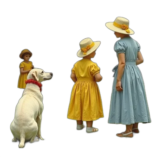 dress, hat, staff, animal, concept art, 3d render, photorealistic, oil painting transparent PNG cut-out