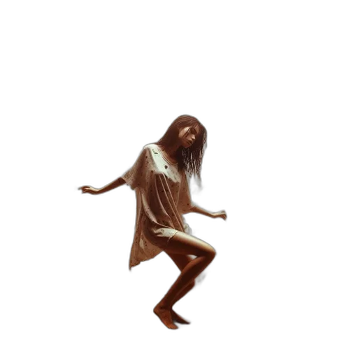 dress, creature, hair, shoes, pixel art, concept art, 3d render, fantasy art transparent PNG cut-out