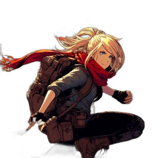 weapon, jacket, staff, sword, concept art, fantasy art, anime, comic book art transparent PNG cut-out