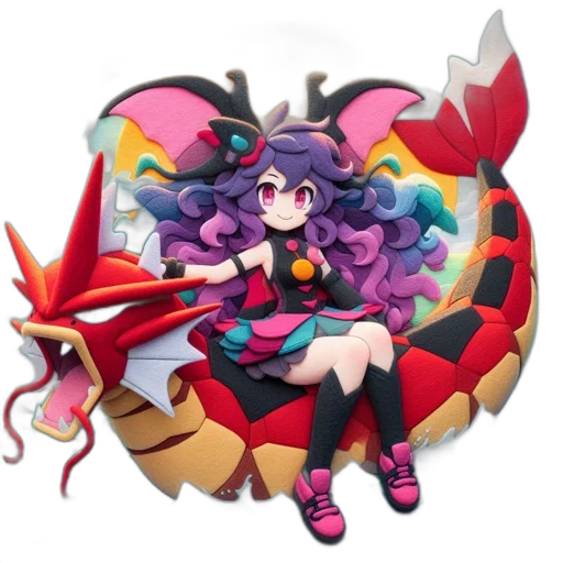 dragon, staff, weapon, creature, pixel art, concept art, fantasy art, anime transparent PNG cut-out