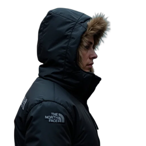 jacket, staff, hat, face, cyberpunk, north, metropolis, down transparent PNG cut-out