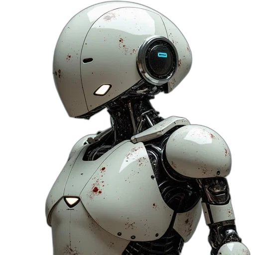robot, concept art, cyberpunk, 3d render, comic book art, icon transparent PNG cut-out