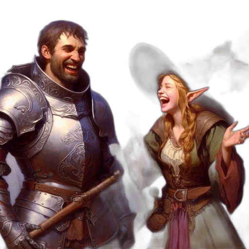 sword, dragon, fantasy art, concept art, fire, two, individuals, laugh transparent PNG cut-out