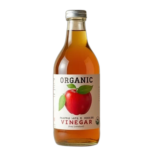 bottle, food, 3d render, organic, apple, cider, vinegar, label transparent PNG cut-out