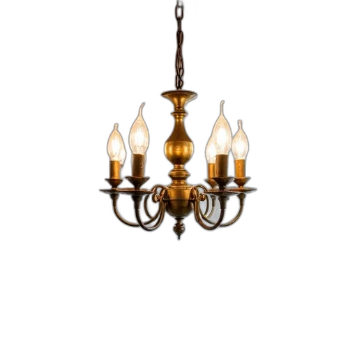 furniture, jewelry, 3d render, photorealistic, earth tones, vintage, brass, chandelier transparent PNG cut-out