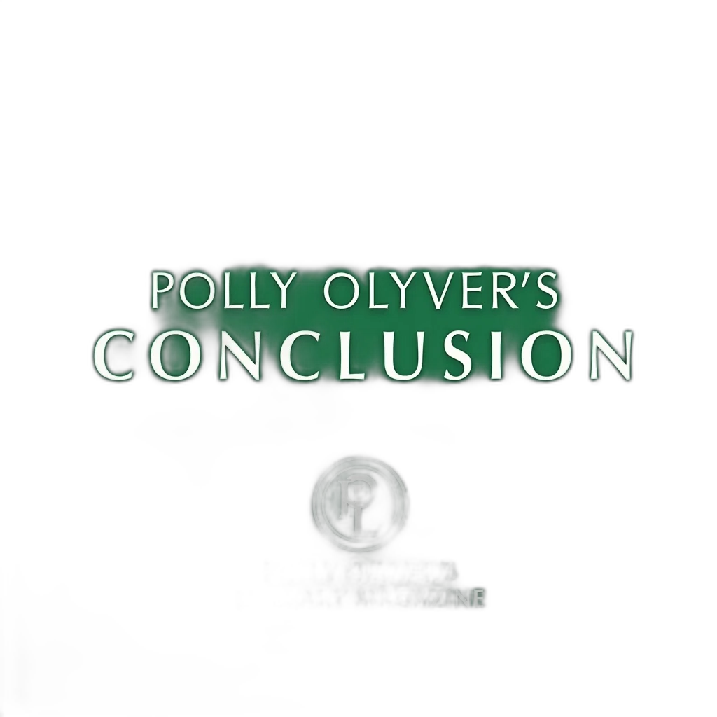 green, background, white, text, reads, polly, olyver, conclusion transparent PNG cut-out