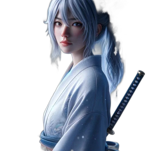 staff, sword, weapon, fantasy art, concept art, photorealistic, anime, blue transparent PNG cut-out