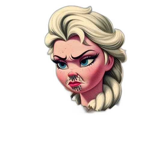 face, cartoon, pixel art, concept art, 3d render, eccentric, large-headed, woman transparent PNG cut-out