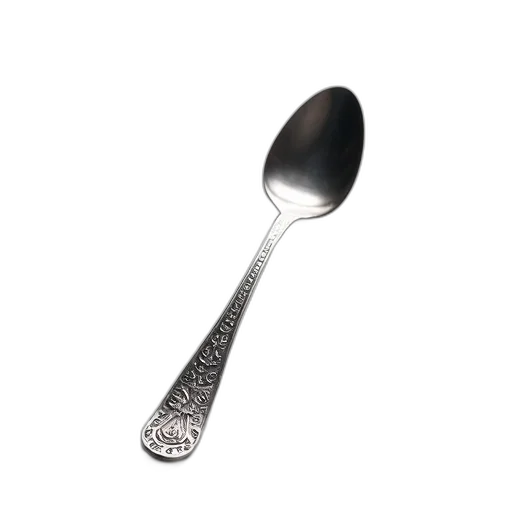 food, weapon, staff, jewelry, 3d render, photorealistic, silver, spoon transparent PNG cut-out