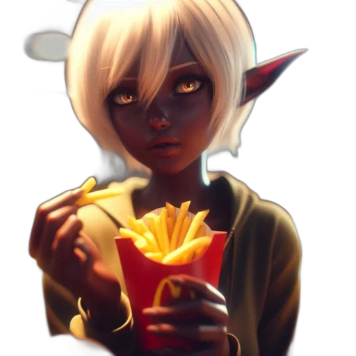 food, staff, face, robot, concept art, fantasy art, 3d render, pixel art transparent PNG cut-out