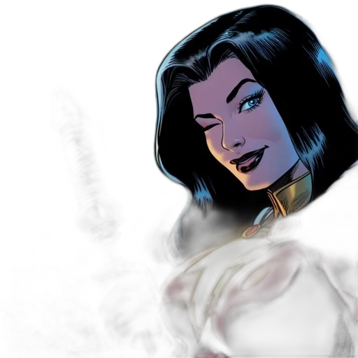 jewelry, face, comic book art, concept art, fantasy art, cartoon, confident, woman transparent PNG cut-out