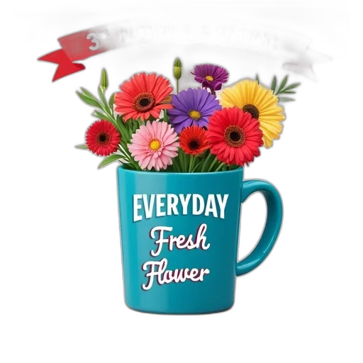flower, second, image, promotional, poster, delivery, service, features transparent PNG cut-out