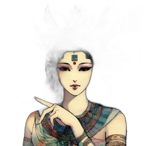 jewelry, mask, staff, face, fantasy art, concept art, watercolor, pixel art transparent PNG cut-out
