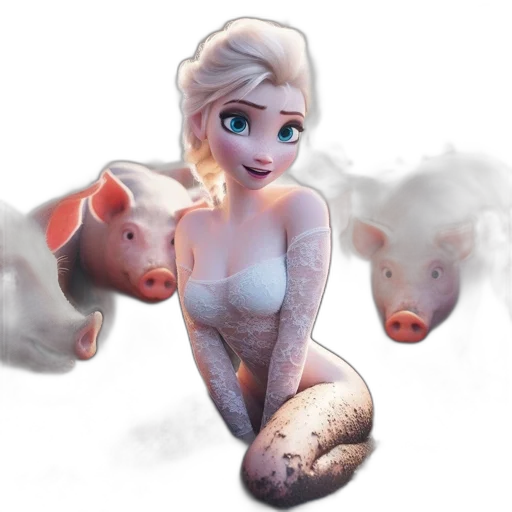dress, concept art, 3d render, fantasy art, photorealistic, snow, fire, animated transparent PNG cut-out