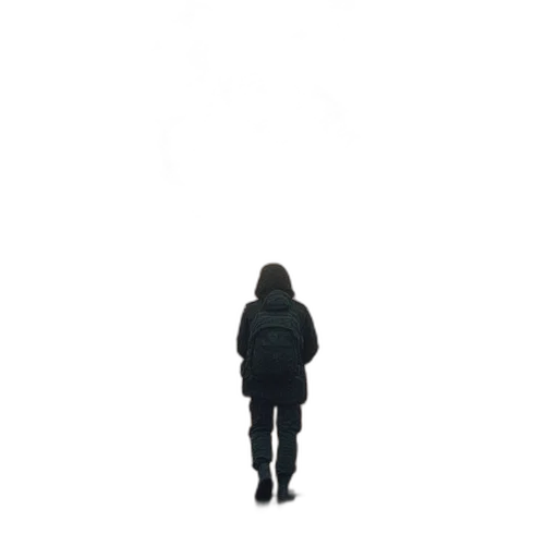 jacket, robot, face, staff, pixel art, 3d render, concept art, photorealistic transparent PNG cut-out
