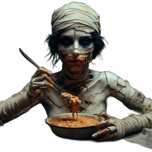 food, staff, mask, face, concept art, 3d render, photorealistic, fantasy art transparent PNG cut-out