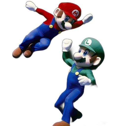 3d render, concept art, pixel art, mario, luigi, depicted, wrestling, ring transparent PNG cut-out