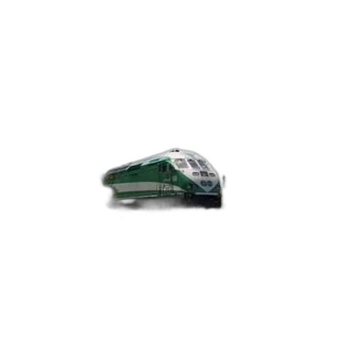 car, shoes, hat, 3d render, photorealistic, green, train, white transparent PNG cut-out