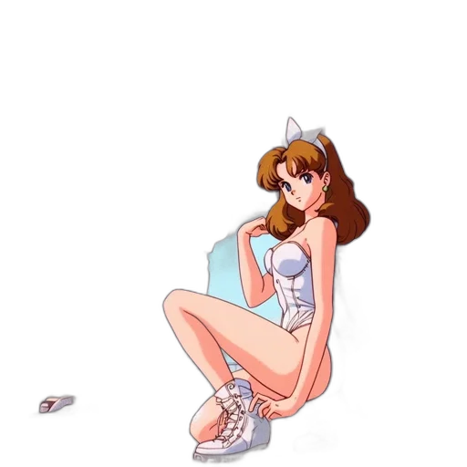 dress, shoes, robot, weapon, anime, vaporwave, pixel art, cartoon transparent PNG cut-out