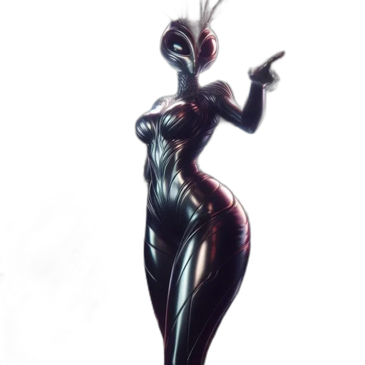dress, creature, robot, mask, concept art, comic book art, 3d render, fantasy art transparent PNG cut-out