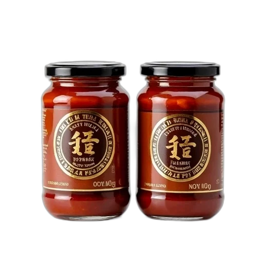 food, two, identical, jars, roti, tuan, bok, sauce transparent PNG cut-out