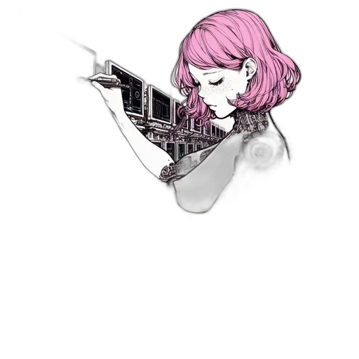 weapon, staff, robot, sword, cyberpunk, vaporwave, concept art, pixel art transparent PNG cut-out