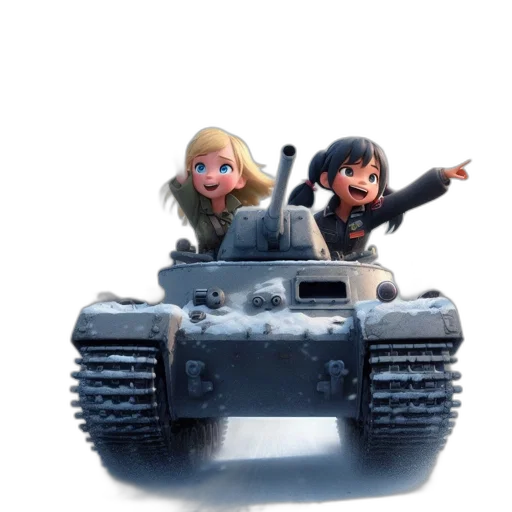car, weapon, robot, concept art, 3d render, cartoon, snow, poster transparent PNG cut-out
