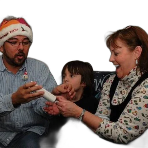 man, santa, hat, woman, watch, her, wrist, playing transparent PNG cut-out