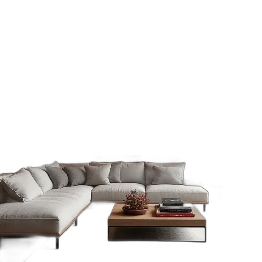 furniture, 3d render, photorealistic, concept art, earth tones, monochrome, dark, modern transparent PNG cut-out