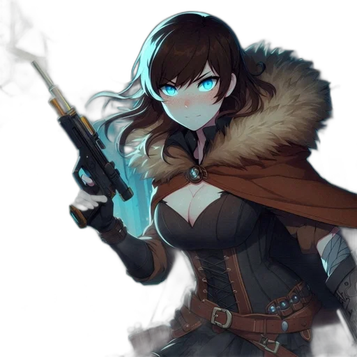 weapon, jacket, staff, sword, fantasy art, concept art, cyberpunk, anime transparent PNG cut-out