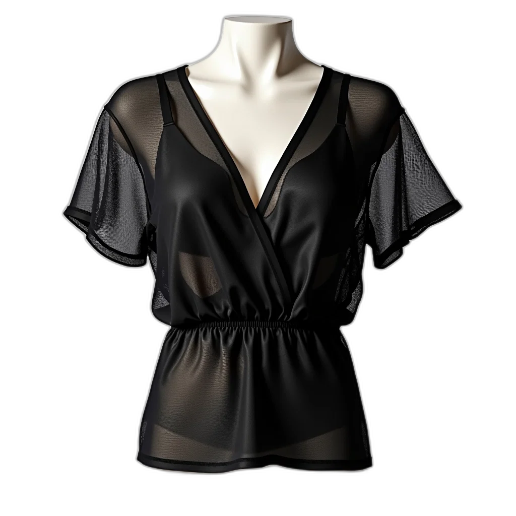 dress, jacket, 3d render, photorealistic, dark, monochrome, black, mesh transparent PNG cut-out