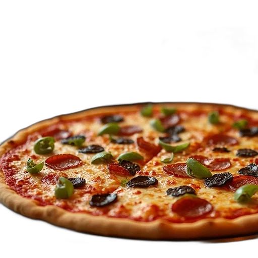 food, weapon, crown, sword, 3d render, photorealistic, fire, pizza transparent PNG cut-out