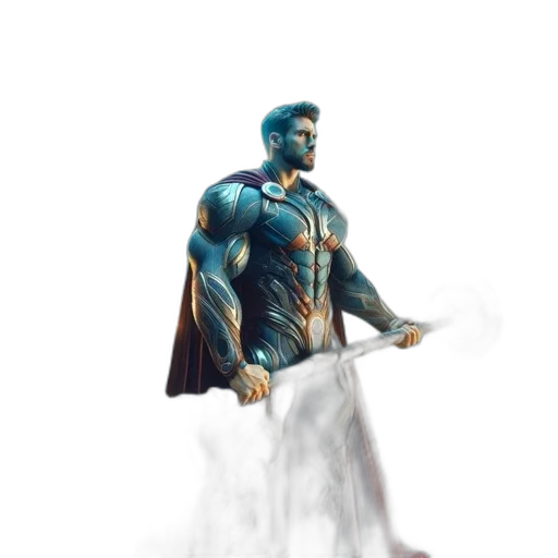 sword, weapon, staff, robot, comic book art, concept art, fantasy art, 3d render transparent PNG cut-out