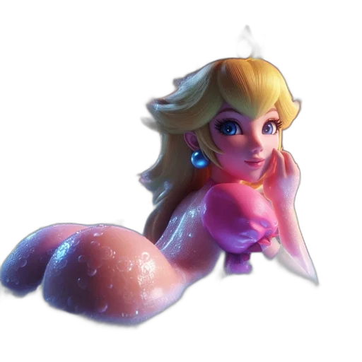staff, dress, concept art, 3d render, fantasy art, pixel art, princess, peach transparent PNG cut-out