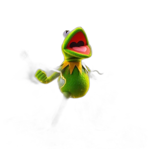 staff, animal, creature, dragon, 3d render, concept art, photorealistic, kermit transparent PNG cut-out