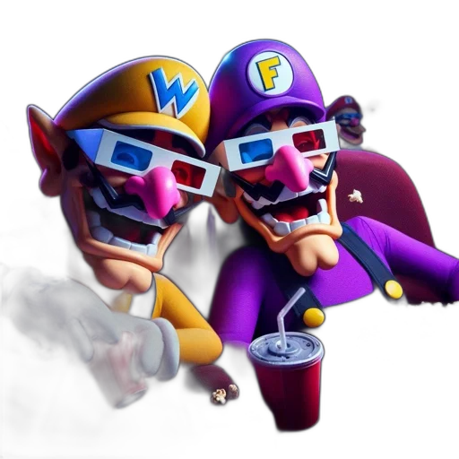 mask, weapon, face, concept art, 3d render, two, cartoon, characters transparent PNG cut-out