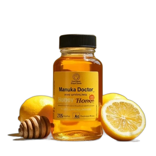 bottle, manuka, doctor, avneilness, raw, active, honey, lemon transparent PNG cut-out